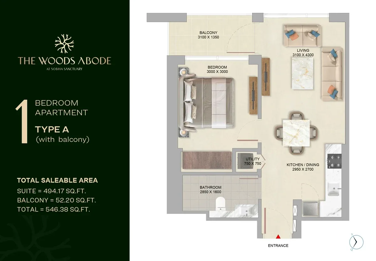 1 Bedroom 1 Bedroom - A plan