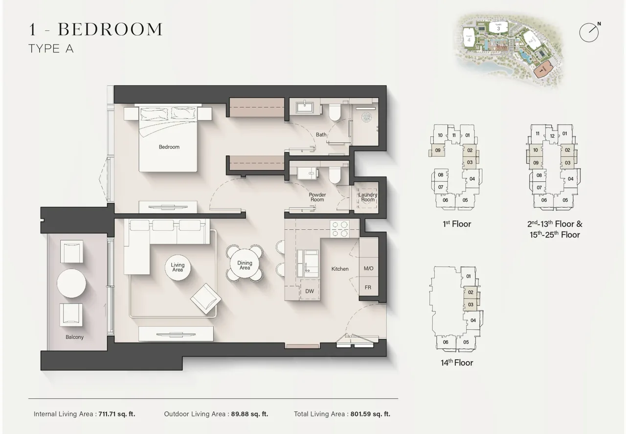 1 Bedroom 1 Bedroom - A plan