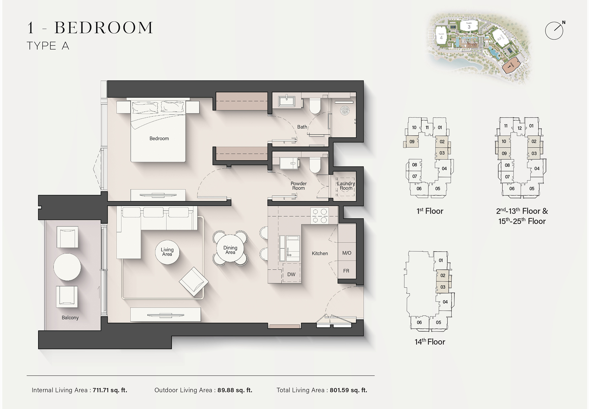 1 Bedroom 1 Bedroom - A plan