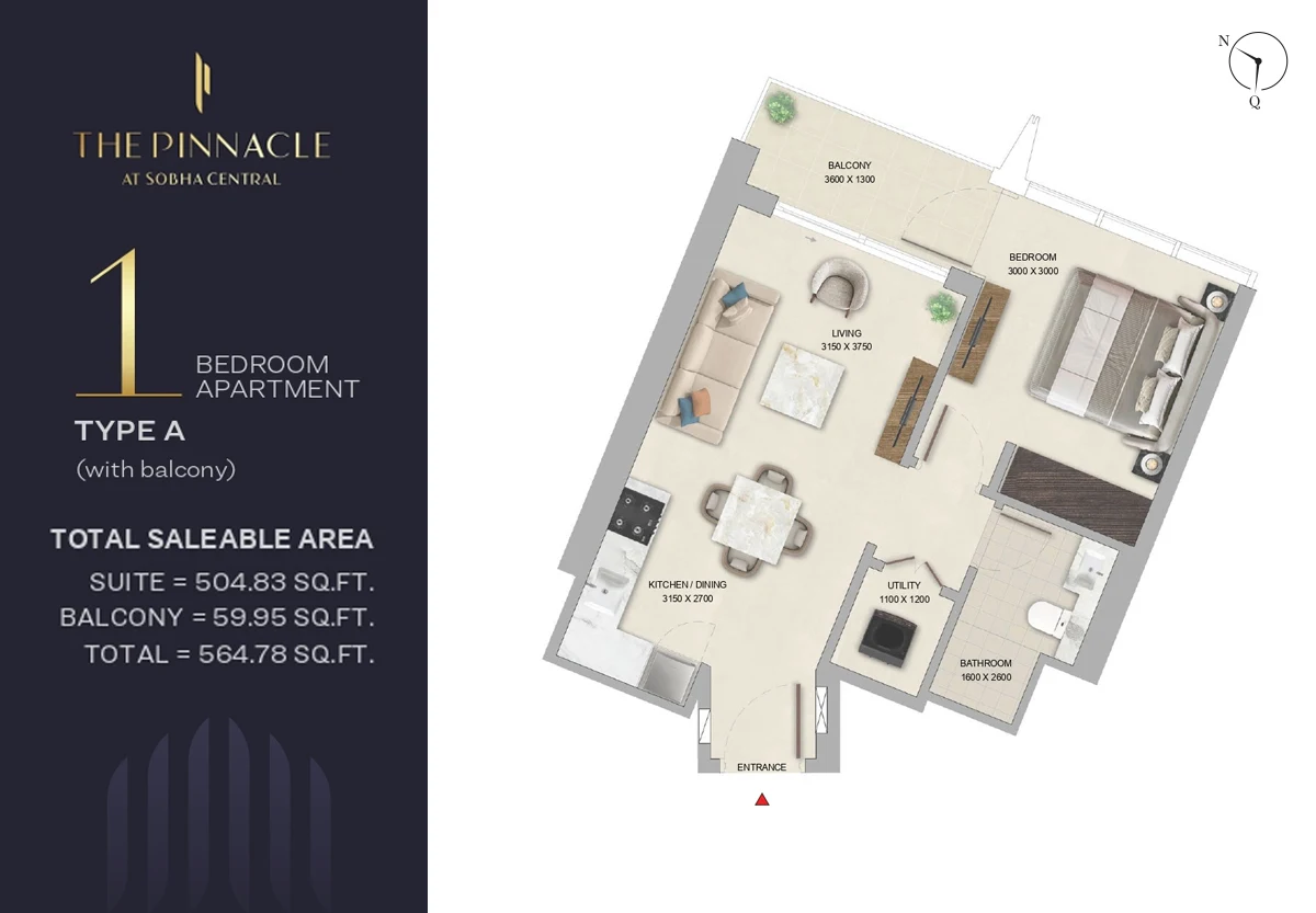 1 Bedroom 1 Bedroom Type - A plan