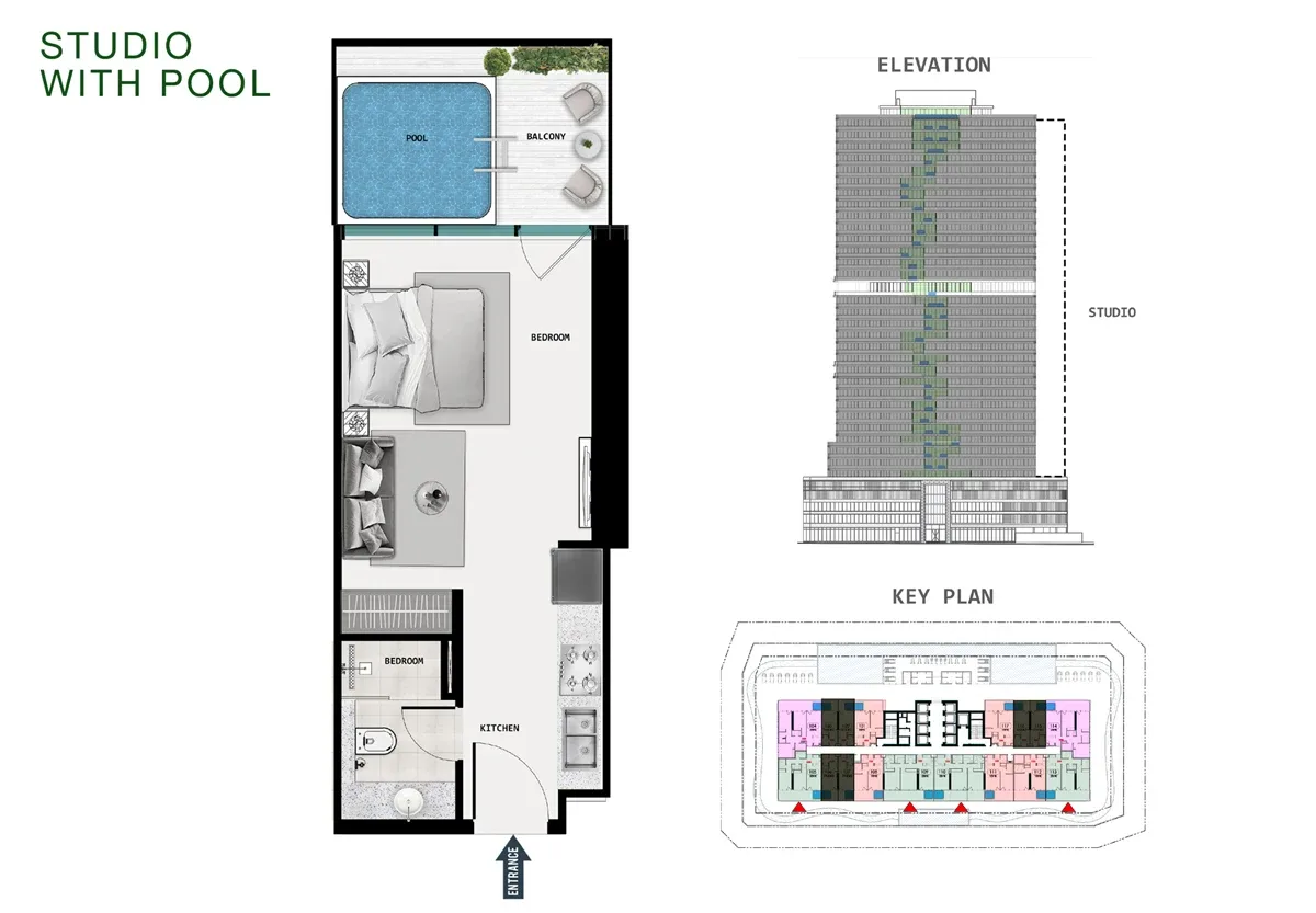Studio Studio + Pool plan