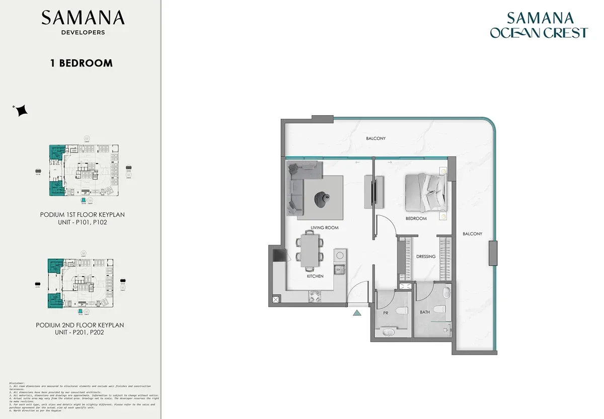 1 Bedroom plan
