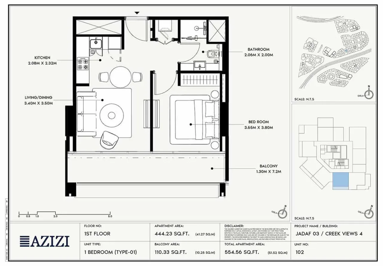 Creek Views 4 – 1 Bedroom 1 Bedroom - 01 floor plan