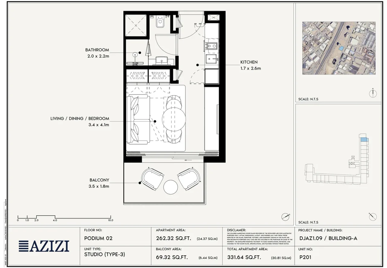 Azizi Noura – Studio Studio - 3 floor plan