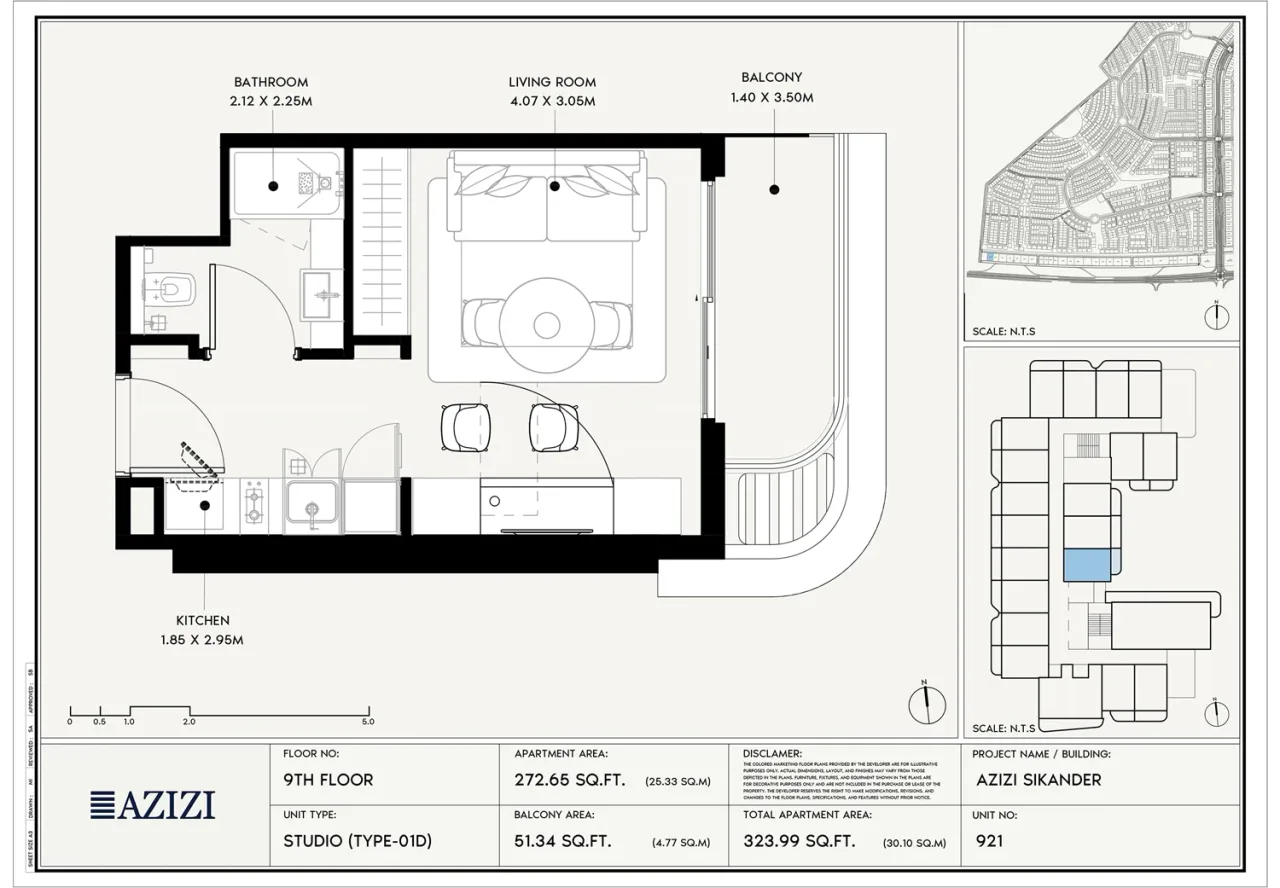 Azizi Sikander – Studio Studio - 01D floor plan