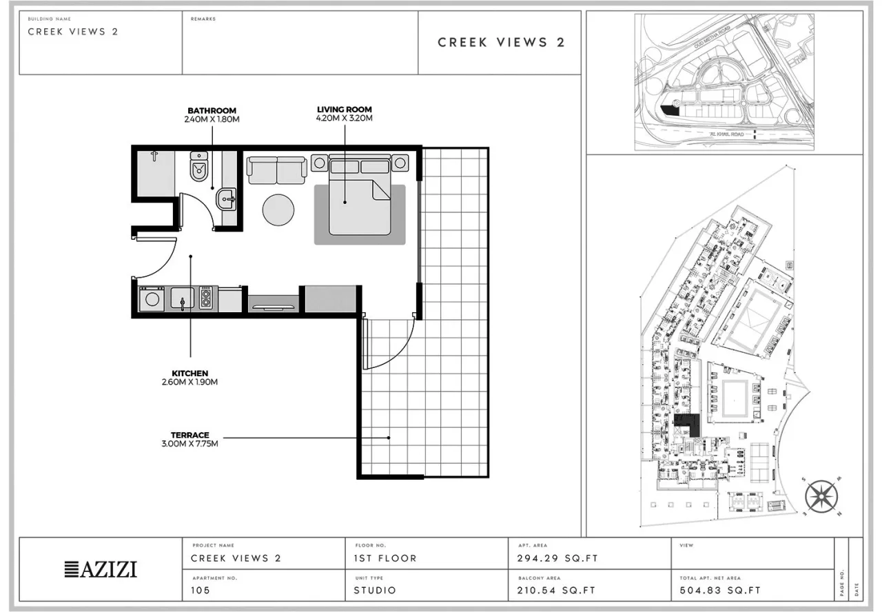 Creek Views 2 – Studio Studio - 1 floor plan