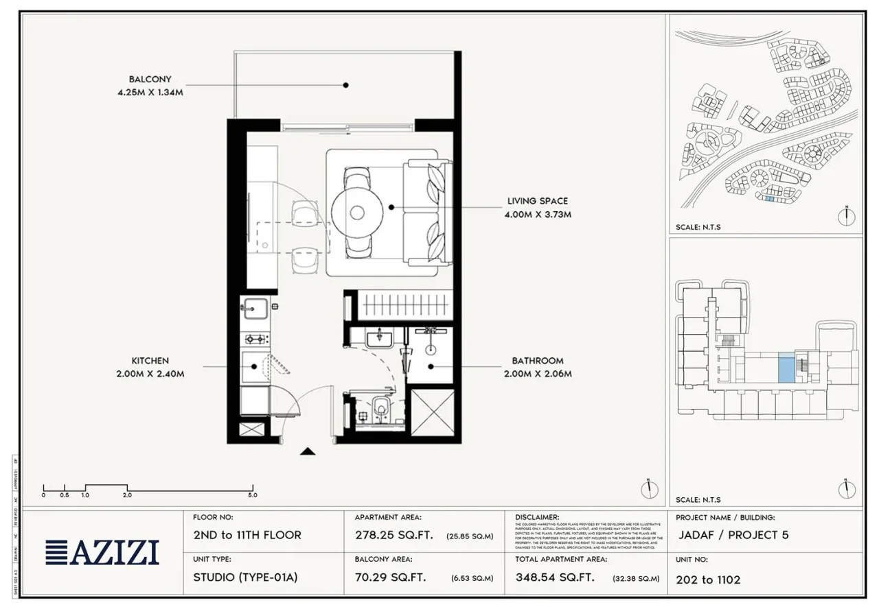 Azizi Leily – Studio Studio - 01A floor plan