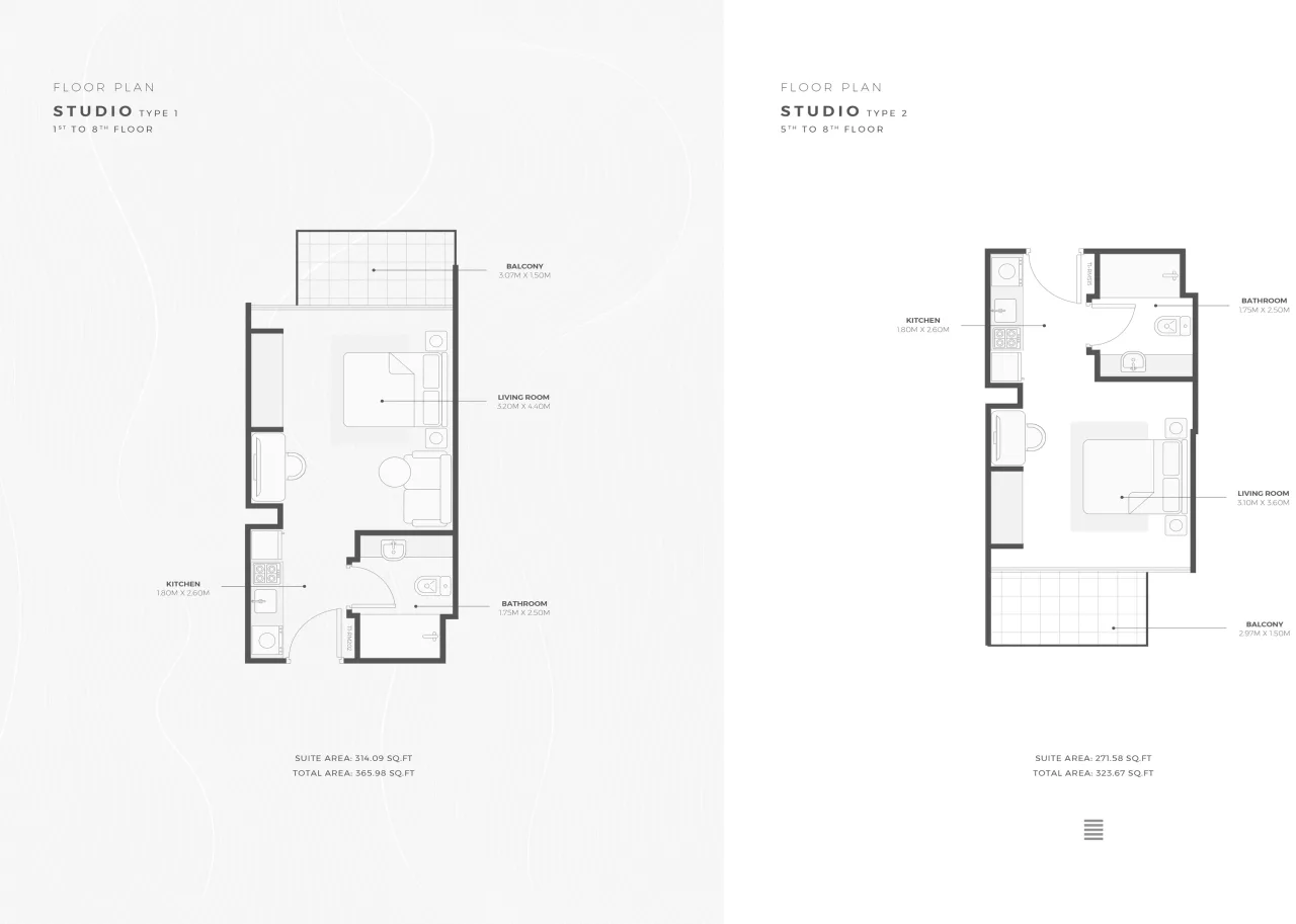 Azizi Beach Oasis 2 – Studio Studio 1 floor plan